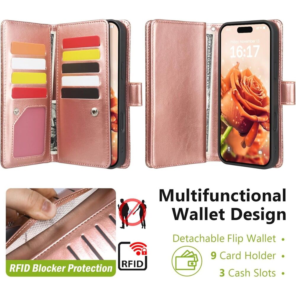 IPhone 17 Wallet Case Detachable With RFID Blocking Card Holder, 20F184PH006 - Picture 3 of 3